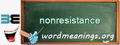 WordMeaning blackboard for nonresistance